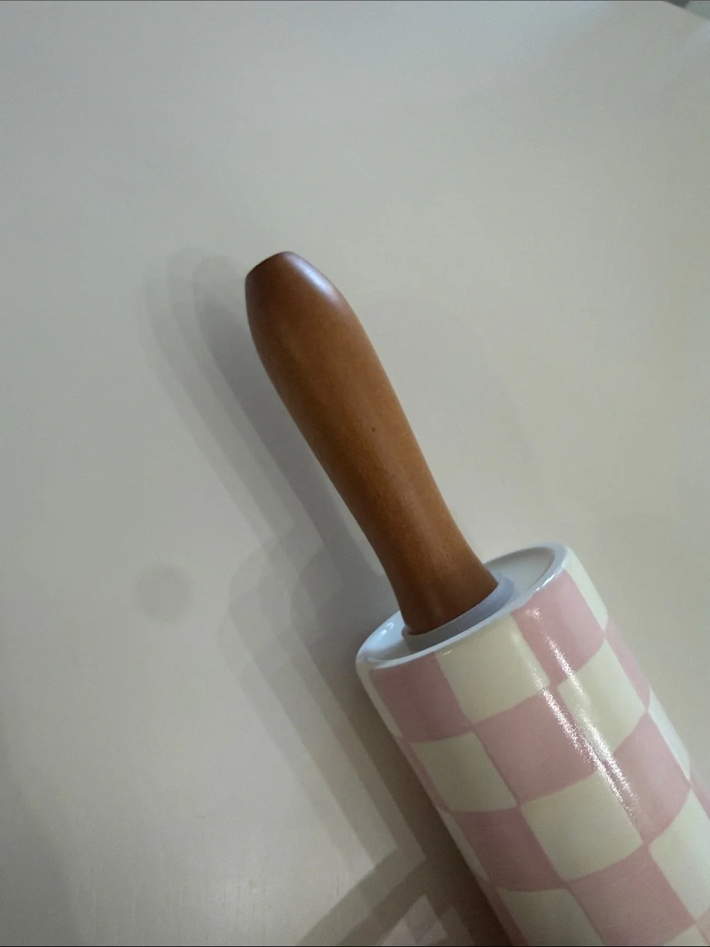 MacKenzie-Childs Rosy Check Ceramic Rolling Pin - Picture 5 of 5